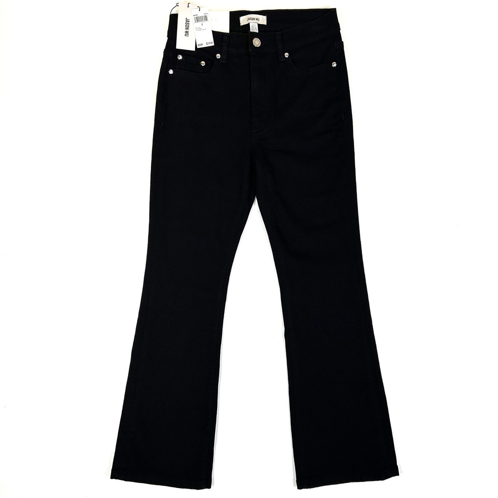 Jason Wu Bardot Cropped Boot High Rise Jeans Black Size 4 JW54209B